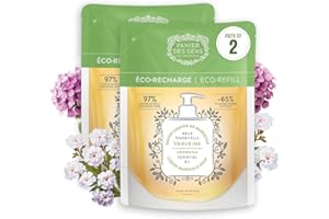 Panier des Sens Ricarica Sapone Liquido Mani di Marsiglia Verbena - Sapone di Marsiglia 97% naturale Prodotto in Francia - 2x500ml Sapone mani ricarica vegan-friendly