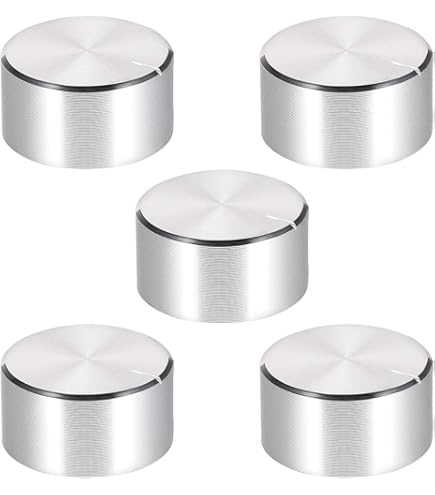 Hifi Lab Poti-knop aluminium 38x26x26 audio draaiknop aluminium massief zilver 6,35 mm potentiometer knop aluminium knop