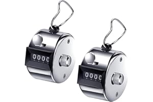 KOAHDE Golf Compteur Manuel 4 Chiffres,Compteurs de Tours à Main à 4 Chiffres,Compte Personne Manuel,Compteur de Clic à 4 Chiffres,Mini Compteur de Comptage à Main en Métal,Compteur a Personne Golf,2PC