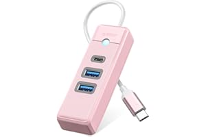 USB C Hub, ORICO Adaptador Hub de 3 Puertos con 2 USB A y 1 USB C para portátiles, teléfonos móviles, tabletas y Cable de 0.15m Compatible con Mac OS 10.x y Superior, Linux, Android