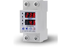 WEBN House Overvoltage Protection Device 230V 63A Single Phase Manal ON OFF with Digital Display Indicator Light Voltage Monitoring Relay