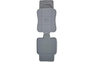 Prince Lionheart 2 Stage® SeatSaver® Protector | Prevents Isofix Car Seat Damage | Wipes Clean | Works Front & Rear Facing Car Seats & Boosters | High-Density Foam | Spill Barrier | Kick Guard - Grey