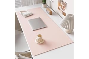 MOZZEILEE Tapete de escritorio, protector de mesa de piel sintética, antideslizante, tapete de escritorio para computadora de oficina, impermeable, grande, para juegos, trabajo, hogar, escuela (rosa, 100 x 50