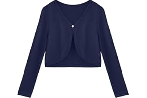 Arshiner Bolero da Bambina con Cardigan Aperto sul Davanti Cardigan per Bambini Bolero in Maglia con Maniche Lunghe e Chiusura a Bottoni