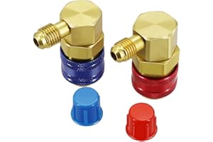 Flexzion Car AC R134a Quick Connectors System Port Adapters Couplers Low High Set Conversion Kit for HVAC Auto Air Conditioning with Manifold Hose Gauge