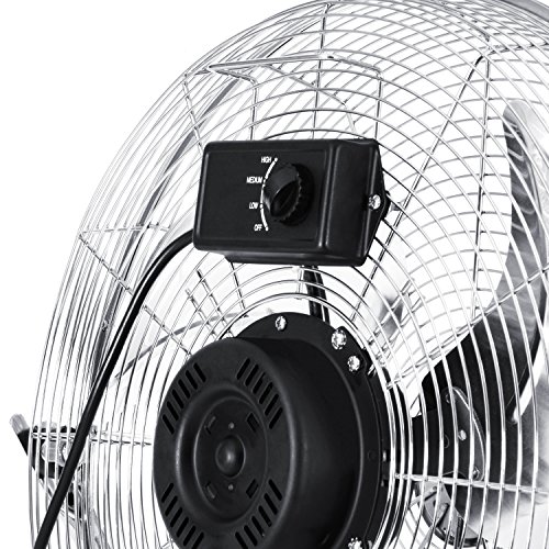 Brandson – Retro Windmaschine 120W / Ventilator in Chrom (Retro-Design) | Standventilator 50cm | Tischventilator / Bodenventilator | stufenlos neigbarer Ventilatorkopf | aus Vollmetall (verchromt) - 4