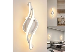 KUKAK LED Applique Murale intérieur,22W 3000K Lumière blanc chaud 1800LM Lampe Murale,Moderne Luminaire Murale,Éclairage Murals Design Incurvée,Appliques Murales pour Chambre,Maison Couloir,Salon,Escalier
