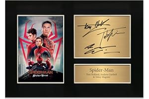 Zulu Image Spider-Man Signed by Tom Holland, Andrew Garfield & Tobey Maguire Spider Man Signed Memorabilia A4 Printed Autograph Photo Reproduction Print Picture Display No91, Black