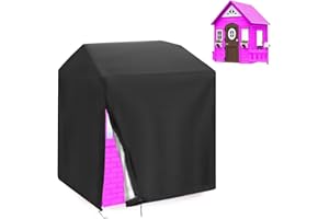 Rilime Outdoor playhouse cover, 420D Waterproof playhouse covers keeps the kids playhouse dry and clean Double stitched seam, All-Weather protector (122x171x162cm), Black