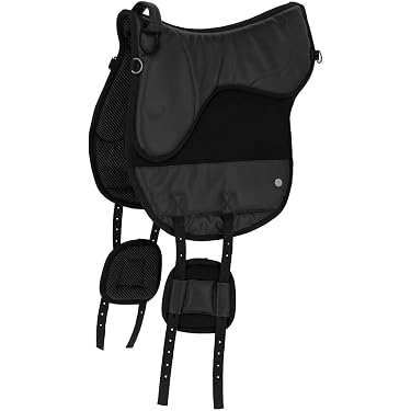 Coussinet Selle Cheval Gel Souple Full Active + Peau D'Agneau – Amortisseur Mémoire De Forme, Antidérapant, Respirant, Noir