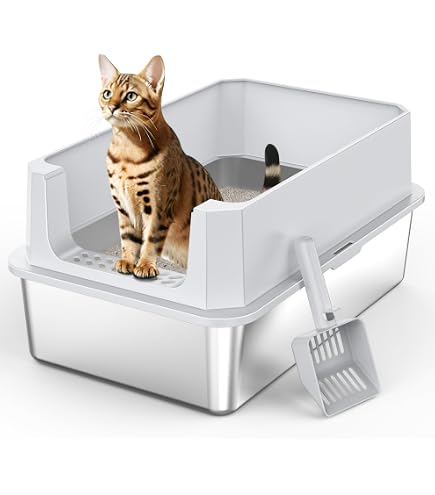 Edelstahl Katzentoilette Mit Deckel, XL – Geschlossen, Auslaufsicher, Für Große Katzen