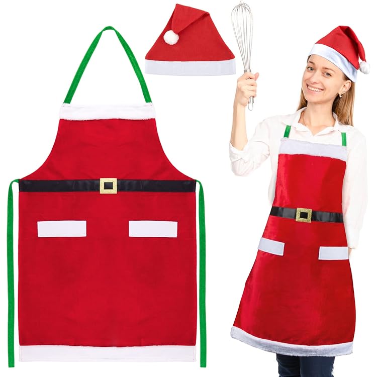 Weihnachtself Schürze Kostüm Elfenschürzen Rot W Produktbild-Vorschau 4