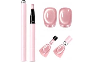 Pink Cat Eye Nagellack penna med magnet, magnetisk gel nagellack rosa med glitter, långvarig UV LED nagelgelpenna med integre