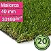 Produktbild Kunstrasen Rasenteppich Mallorca für Garten - Florhöhe 40 mm - Gewicht ca. 3015 g/m² - UV-Garantie 20 Jahre (DIN 53387) - 2,00 m x 2,00 m | Rollrasen | Kunststoffrasen