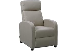 CRIBEL Poltrona Relax Amabel A in Tessuto, Reclinabile Manuale, con Poggiapiedi, Beige, 65x88.5x101 cm