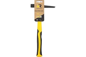 Rhino 18912 16 mm Martello elettricista Manico infrangibile (trimateriale) - Larghezza testa 16 mm - Consente di inchiodare, fissare cavi elettrici in spazi ristretti - Garanzia a Vita