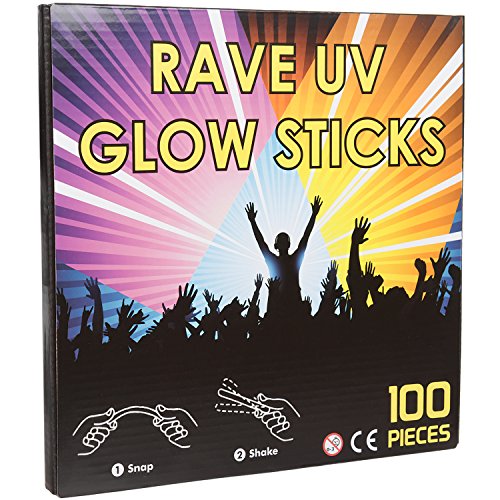 Redstar Fancy Dress - Glow Sticks - Set con connettori - Fluo - 20 cm - Confezione da 100 + 100