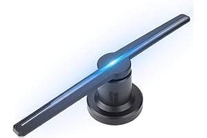 GARSENT Proiettore pubblicitario olografico 3D, proiettore olografico 3D Display LED Fan Proiettore Ologramma Displayer pubblicitario + 8G Carta di TF per Negozio, Negozio, Bar, Supermercato, ECC.(EU)