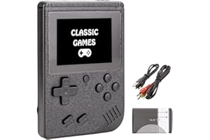 SCFRF Kid Mini Handheld Game Console with 400 Classic Retro Games, 1020mAh Rechargeable Battery, Portable Haneheld Video Games Player for Boy Girl, Christmas Birthday Gift Present for Kid Adult (Black)