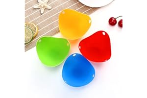 WALENSEE Escalfador de Huevos,4 PCS Silicona Huevo Poche para Hacer Huevos Escalfados Antiadherentes Escalfador Huevos Molde para Cazadores Furtivos de Huevos para Microondas