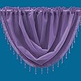 Plain Beaded Voile Swags Net Curtains Voile Swag Valance Pelmet (Orchid)