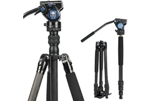 SIRUI Carbono Vídeo Trípode para Videocámara Traveler VC, 159cm Trípode de Viaje y 164,5cm Monopié con Cabezal Fluido VA-5, Trípode de Cámara Reflex para Videocámara, Carga Máxima 5KG