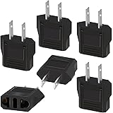 6 stycken USA till Frankrike Socket Adaptor, BOIYITIOME Universal Socket Adaptor, Universal Travel Adaptor, USA, Japan, Kina,