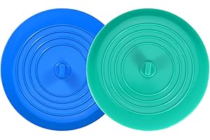 TIFANSO 2PCS Universal Bath Stopper, 6" Recyclable Silicon Drain Stopper | Upgraded Plug Cover for Kitchen Sink & Basin, Bathrooms and Laundries (Aqua+Teal)