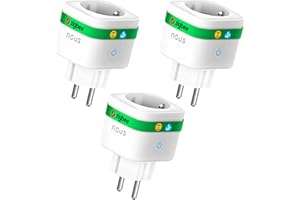 NOUS A7Z ZigBee Smart Steckdose mit Energieüberwachung, 16A, App- & Sprachsteuerung, Zeitplan & Timer, Kompatibel mit Alexa, Google Home, Home Assistant, Tuya, ZigBee-Hub Erforderlich, 3 Pack