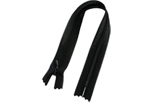 AERZETIX - C60892 - Lot de 10 Fermetures éclair invisibles 30 cm non-séparables - fermeture à glissière crémaillère - couleur noir - maroquinerie jean pantalon robe jupe couture vêtement