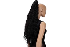 CAISHA by PRETTYSHOP 70 Extra Lungo Voluminoso Ondulato Coda Di Cavallo Parrucchino Fibre Sintetiche Resistenti Al Calore Con Clip A Farfalla Marrone Scuro H721