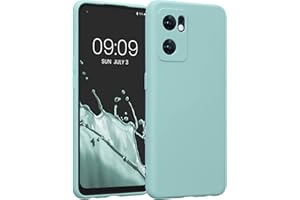 kwmobile Carcasa Compatible con OPPO Find X5 Lite Funda - Bordes elevados anticaídas - Case de TPU y Silicona con Interior de Microfibra - Menta