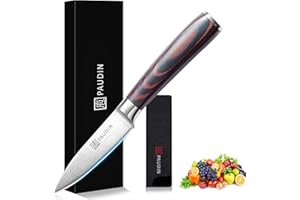 PAUDIN Coltello da Verdura di 9cm, Ottimo per Tagliare la Frutta, Lama Molto Affilata Utile in Cucina con Manico Ergonomico, in Acciaio Inossidabile Tedesco, Impugnatura Ergonomica