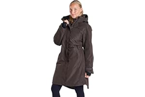 Harry Hall All-Weather Long Riding Jacket - Waterproof & Breathable with Taped Seams - Cosy Filling for Autumn/Winter - Detachable Hood - Extra Large Pockets