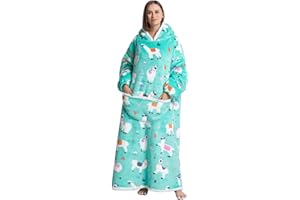 Kuceng Extra Lang Hoodie Decke mit Ärmeln, Übergroße Hoodie Sweatshirt mit Kaputze, Sherpa Flanell Warm Deckenpullover Tragbare Decke zum Anziehen Ärmeldecke Für Damen Herren Erwachsene