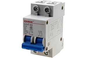 RKURCK 2 Pole 400V Low-voltage Miniature Circuit Breaker 40A Din Rail Mount DZ47-63 C40