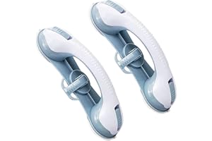 ASDAZRXY Maniglione Doccia, 2 Pezzi Maniglia Doccia Anziani, Maniglione Bagno Disabili, Maniglia Ventosa,con 3 Ventose, per Bambini e Anziani (Blu)