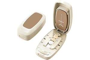 SUNNIFLY Cortador de Pastillas，El Partidor de Pastillas Portátil Permite Dividir la Tableta 1 en 2, 1 en 3 y 1 en 4 para Viajes y Familia (Blanco Lechoso)