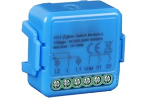 Anvek zigbee Inteligentny przełącznik, 2-drożny włącznik światła do modułu przekaźnika, nie wymaga przewodu neutralnego, inteligentny włącznik światła, wymagany koncentrator Zigbee 3.0, kompatybilny z