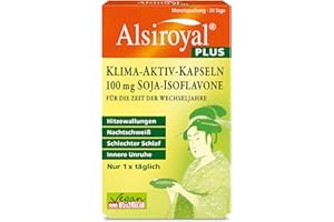 ‎ALSIROYAL Alsiroyal PLUS Klima-Aktiv-Kapseln - 100 mg Soja-Isoflavone (30 Kapseln) - Lindert typische Erscheinungen der Wechseljahre - Hormon Balance Frauen - Wechseljahre Kapseln - vegan
