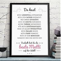 OWLBOOK "DU HAST MICH AUFGEZOGEN - MUTTER / VATER" hochwertiger Kunstdruck mit Spruch - perfektes Muttertagsgeschenk - Geschenkidee zum Geburtstag, Muttertag, Vatertag, Frauentag, Hochzeitstag für Mama oder Papa - Wandbild ungerahmt & ohne Deko
