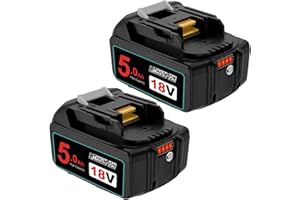 2 Piezas Goodexo 18V batería de Repuesto para Makita batería 18V BL1850B BL1850 BL1860B BL1860 BL1840 BL1830 BL1820 BL1020B BL1815 LXT400 para Makita batería 18V