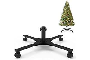 tonhui Christmas Tree Stand for Artificial Tree, Replacement Christmas Tree Stand with Universal Wheel for 2.2 m to 2.8 m Artificial Trees, Christmas Tree Stand Suitable for Tree 2cm-3.5cm Pole, Black