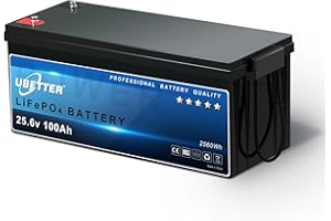 UBETTER LiFePO4 24V 100Ah Lithiumbatterie, Max. 2560Wh LiFePO4 Batterie mit 100A BMS, 4000+ Ladezyklen Wiederaufladbare Batterie für Wohnmobil, Camper, Anhänger, Insel, PV Anlage