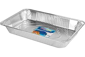 CATERGOLD Large Rectangle Disposable Aluminium Foil Trays 52 x 33 x 8cm Approx (Single Tray)