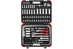 GEDORE RED GEDORE czerwony zestaw kluczy nasadowych, 172-częściowy, z grzechotką, grzechotką, kluczem nasadowym i zestawem bitów