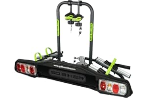 GO BIKER Portabicicletas Beat para 2 Bicicletas Bola de Remolque antirrobo, 15kg x Carril, chasis de Acero/Aluminio, Brazos Ajustables Todo Tipo de Bicicletas, Doble Cierre de Seguridad, 13 a 7 Pines