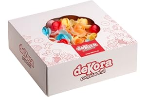 Dekora - Caja de 100 Mini Flores de Oblea Bicolor para Decorar - Flores Comestibles para Tartas - Decoración Tarta Cumpleaños de Oblea - Colores Surtidos - 3 cm Ø