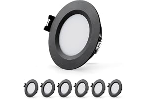 Sanyoung Set med 6 LED-spotlights, 12 V, dimbar, 3 W aluminium infällda spotlights 3 000 K varm vit 240 lm, IP44 infälld spot