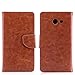 Produktbild Samsung Galaxy J5 2017 Hülle, Samsung Galaxy J5 2017 Schutzhülle Leder Hülle, Alfort Flip Wallet Fashion Design Dual Use Falten Premium PU Leder Tasche Kartenfach Case Cover Flip Mappen Kasten Abdeckung für Samsung Galaxy J5 2017 / J520 5.5" Smartphone Funktion Standfunktion Unterstützte Telefone und Magnetverschluss ( Braun )